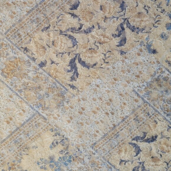 Coldwater Creek fully lined top with sheer 3/4" length sleeves blue/beige Size L - Picture 9 of 12